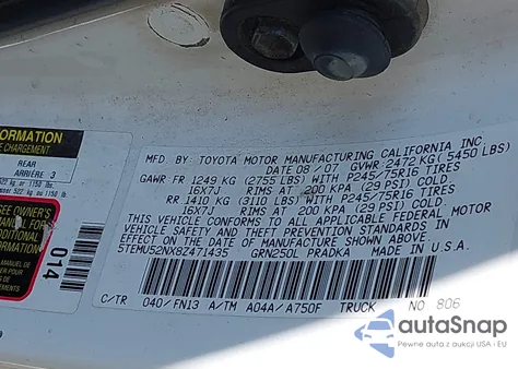 2008 Toyota Tacoma Double Cab Long Bed from USA, damaged, VIN 5TEMU52NX8Z471435